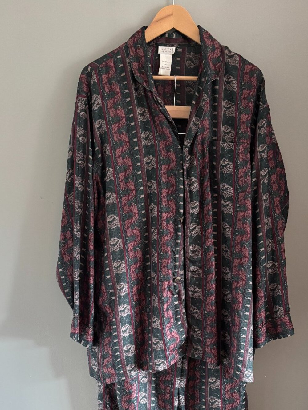 Silk Art Nouveau Patterned Pajama Set